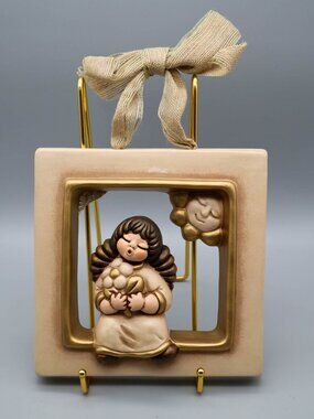 Bonzer Engel Thun Ceramic Art Pottery Singing Angel Wall Plaque Hanging Italy